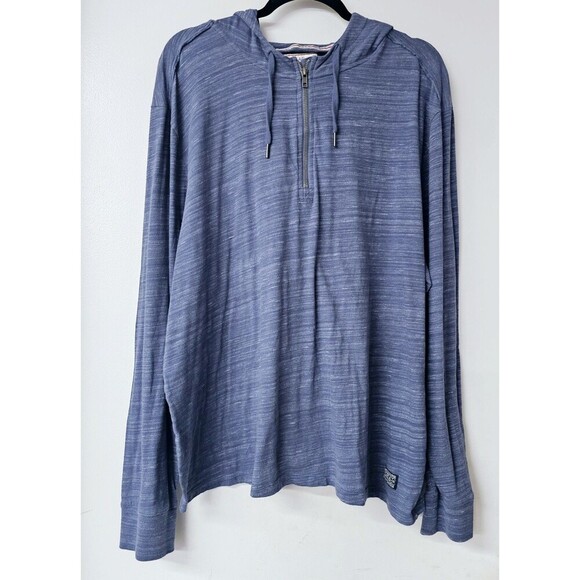 Flag & Anthem Other - FLAG & ANTHEM S Navy Heather Hooded Henley Long Sleeve Pocket Shirt Men